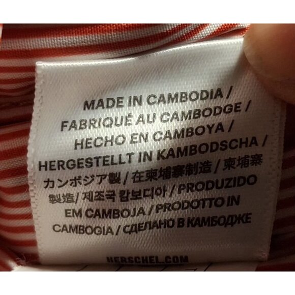 Herschel Supply Co. Settlement  Ash Rose Backpack With Leather Strap & Striped L - Picture 8 of 9